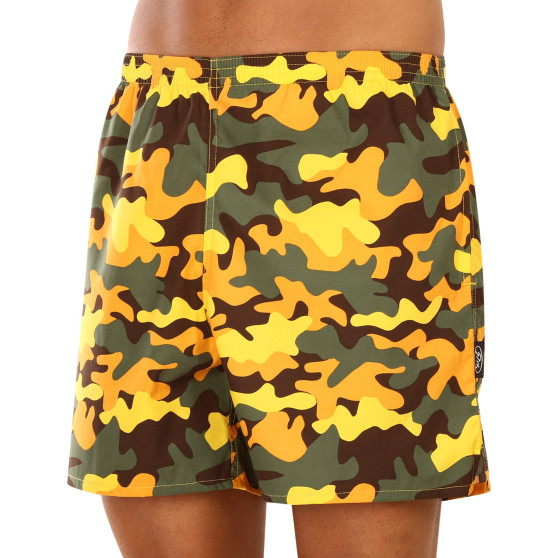 Pantalón corto con bolsillos para hombre Styx amarillo camuflaje (D1559)