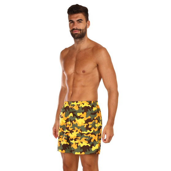 Pantalón corto con bolsillos para hombre Styx amarillo camuflaje (D1559)