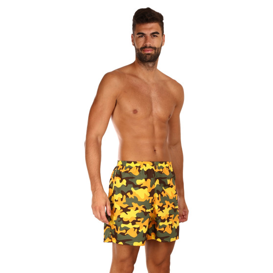 Pantalón corto con bolsillos para hombre Styx amarillo camuflaje (D1559)