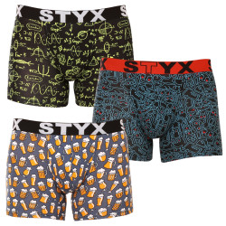 3PACK Boxers boxer hombre Styx largo arte deportes elástico multicolor (3U12672)