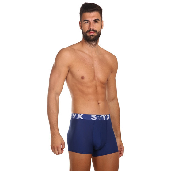 3PACK Boxers para hombre Styx goma deportiva azul oscuro (3G968)