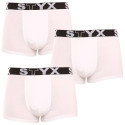 3PACK Boxers para hombre Styx goma deportiva blanco (3G1061)