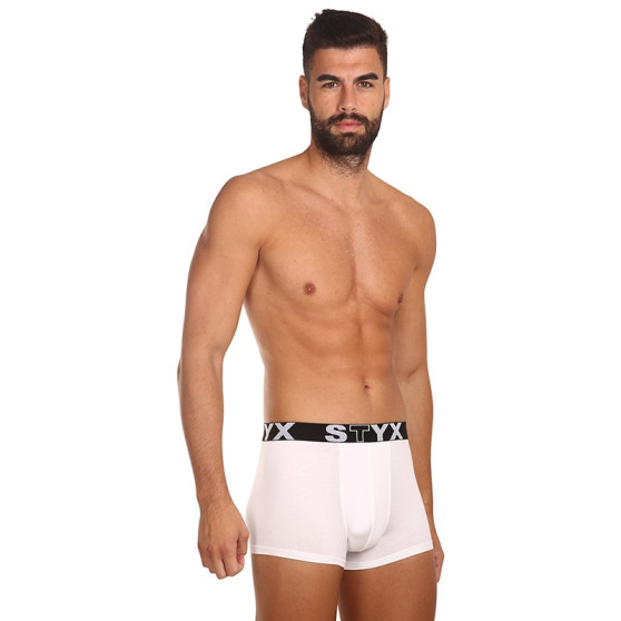 3PACK Boxers para hombre Styx goma deportiva blanco (3G1061)