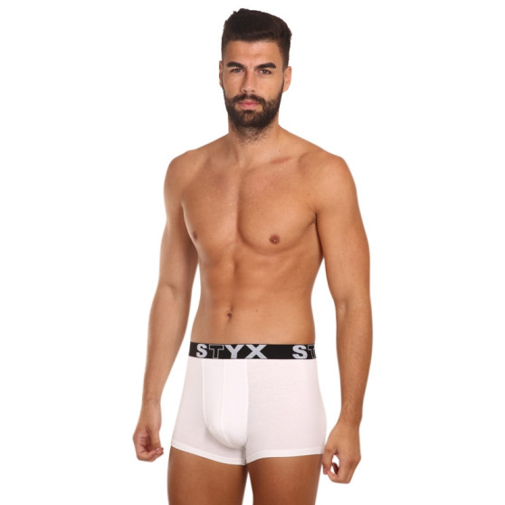 3PACK Boxers para hombre Styx goma deportiva blanco (3G1061)