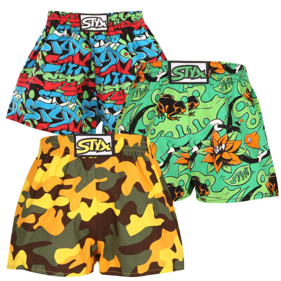 3PACK pantalón corto niño Styx art classic goma multicolor (3J12579)