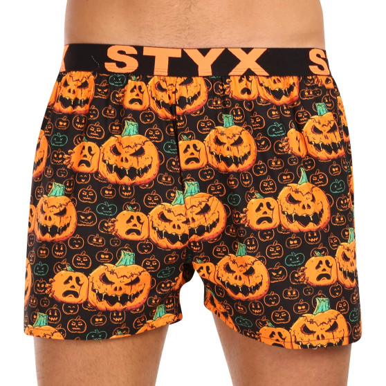 Pantalones cortos de los hombres Styx arte deportes goma calabaza de Halloween (B1755)