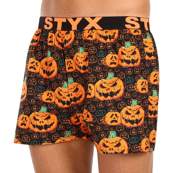 Pantalones cortos de los hombres Styx arte deportes goma calabaza de Halloween (B1755)