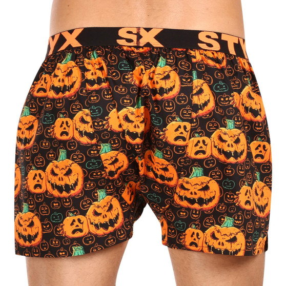 Pantalones cortos de los hombres Styx arte deportes goma calabaza de Halloween (B1755)