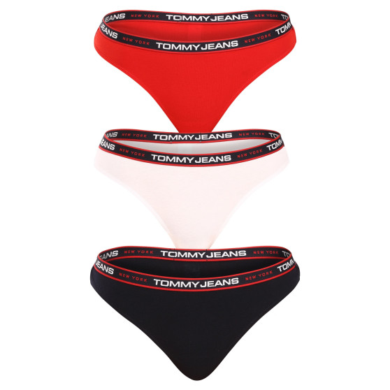 3PACK tanga de mujer Tommy Hilfiger multicolor (UW0UW04709 0WE)