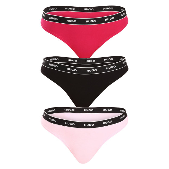 3PACK tanga de mujer HUGO multicolor (50480150 981)