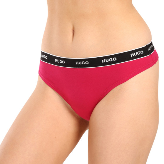 3PACK tanga de mujer HUGO multicolor (50480150 981)