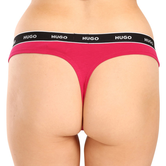 3PACK tanga de mujer HUGO multicolor (50480150 981)