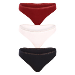 3PACK tanga de mujer Tommy Hilfiger multicolor (UW0UW04890 0U4)