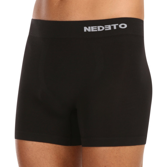 Boxers para hombre Nedeto bambú sin costuras negro (NDTB001S)