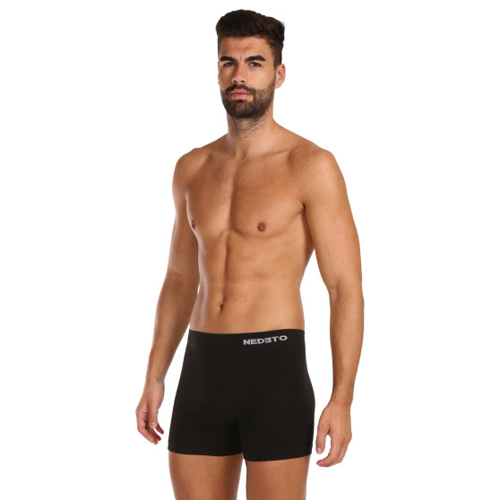 Boxers para hombre Nedeto bambú sin costuras negro (NDTB001S)