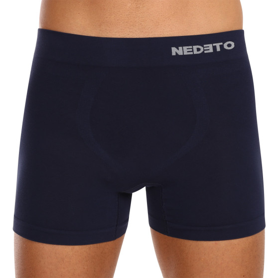 Boxers para hombre Nedeto bambú sin costuras azul (NDTB002S)