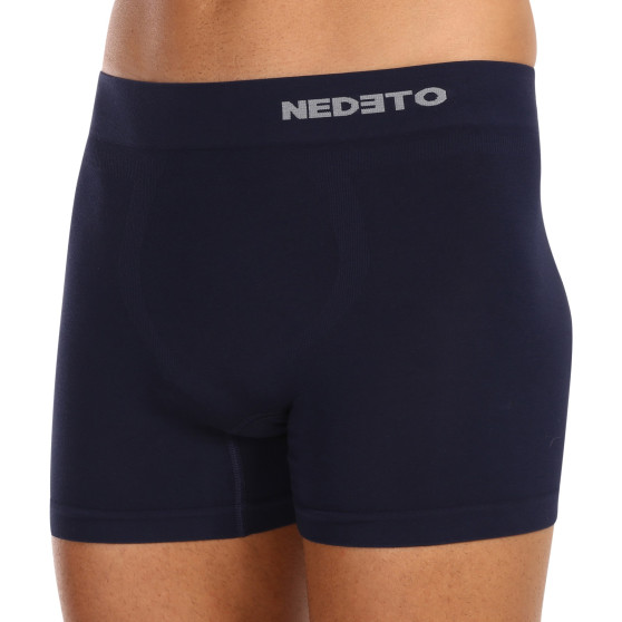 Boxers para hombre Nedeto bambú sin costuras azul (NDTB002S)