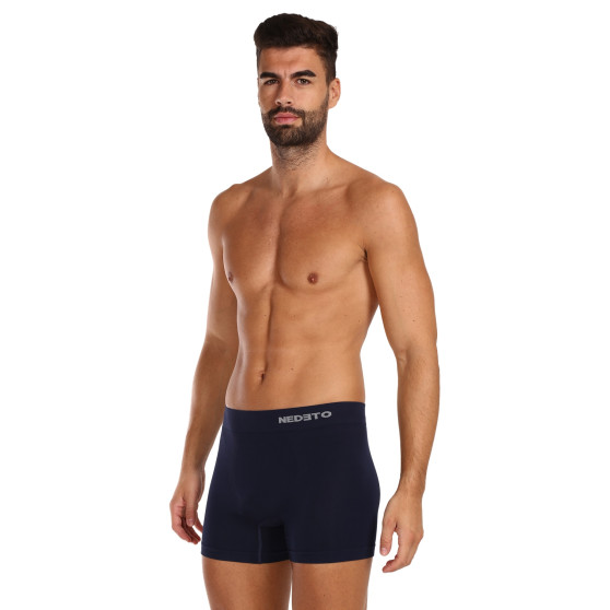 Boxers para hombre Nedeto bambú sin costuras azul (NDTB002S)