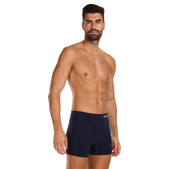 Boxers para hombre Nedeto bambú sin costuras azul (NDTB002S)