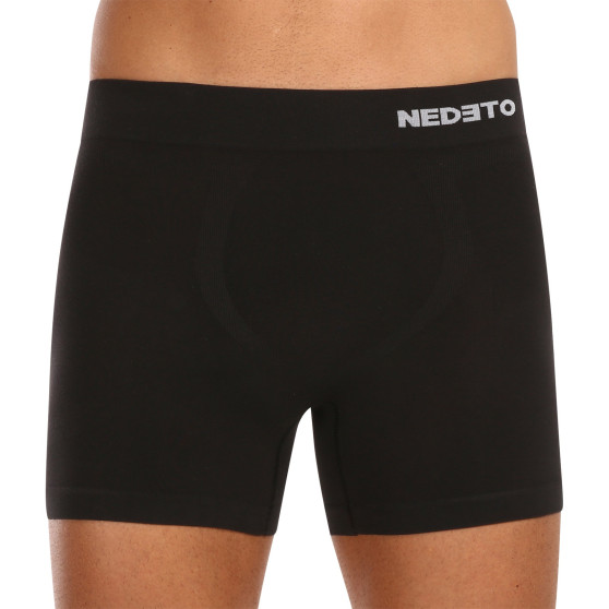 5PACK Boxers para hombre Nedeto bamboo sin costuras negro (5NDTB001S)