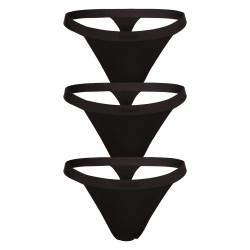 3PACK tanga de mujer HUGO negro (50496893 001)