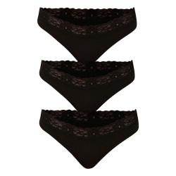 3PACK braguitas brasileñas de mujer Styx negro (3IB960)