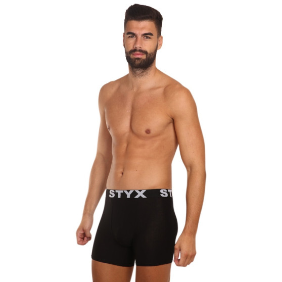 3PACK Boxers para hombre Styx long sport elastic negro (3U960)