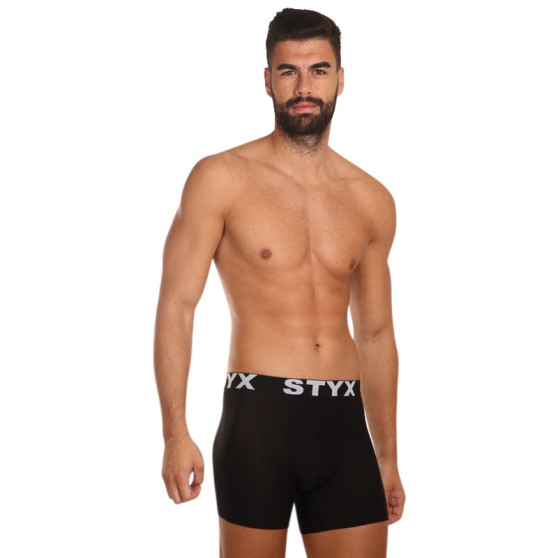 3PACK Boxers para hombre Styx long sport elastic negro (3U960)