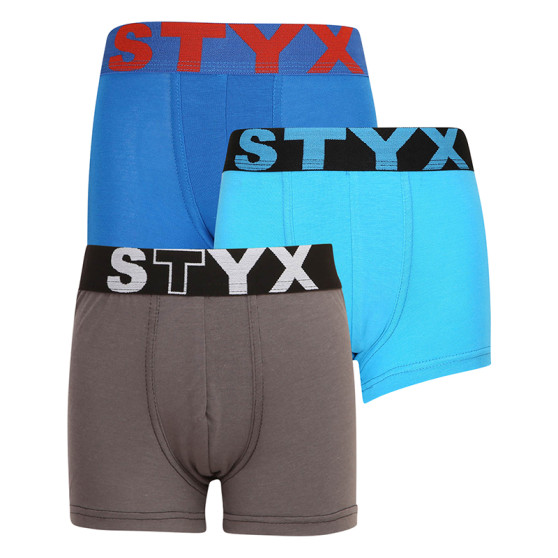 3PACK Boxers para niños Styx goma deportiva multicolor (3GJ10379)