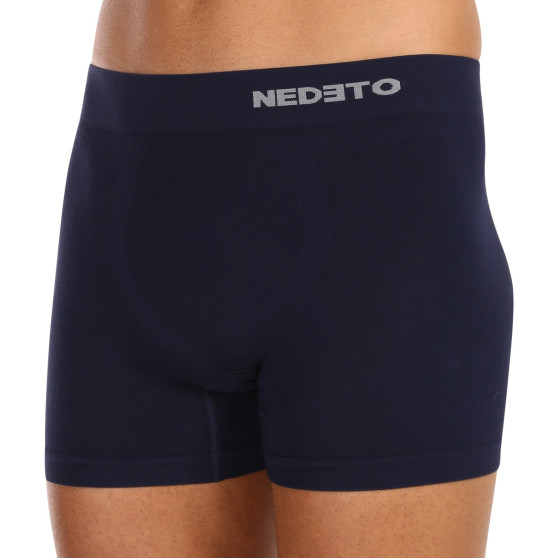 5PACK Boxers para hombre Nedeto bamboo azul sin costuras (5NDTB002S)