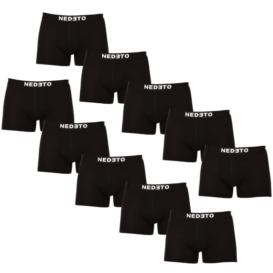 10PACK Boxers para hombre Nedeto negro (10NDTB001-brand)