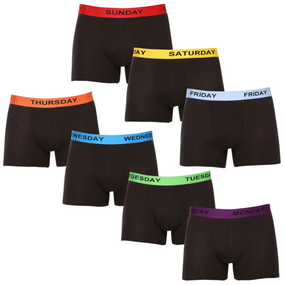 7PACK Boxers para hombre Nedeto negro (7NDTB001-week)