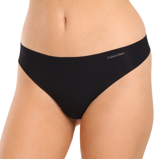 Tanga de mujer Calvin Klein negro sin costuras (D3428E-001)