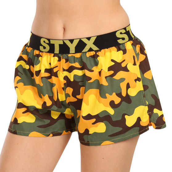 Calzones de mujerStyx art deportes goma camuflaje amarillo (T1559)