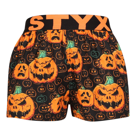 Niños pantalones cortos Styx arte deportes goma calabaza de Halloween (BJ1755)