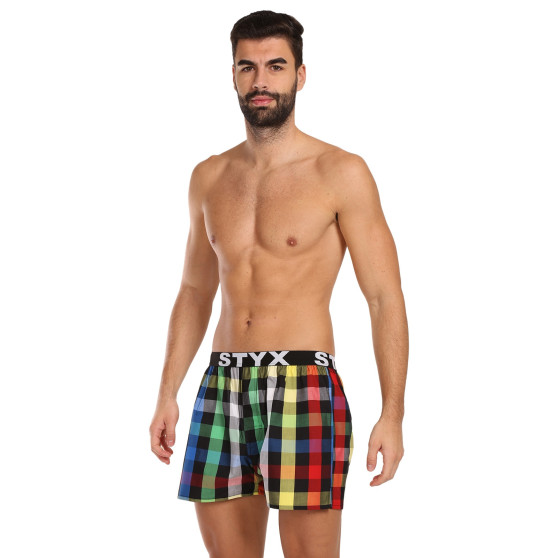 5PACK Calzones de hombre Styx deportivo elástico multicolor (5B1112345)