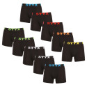 10PACK Boxers para hombre Styx long sport elastic negro (10U9601)