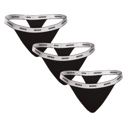 3PACK tanga de mujer HUGO negro (50502802 001)