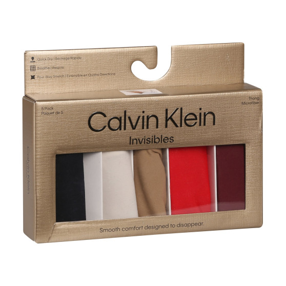 5PACK tanga de mujer Calvin Klein sin costuras multicolor (QD5147E-HW1)