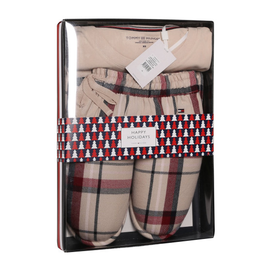 Pijama de mujer Tommy Hilfiger con zapatillas multicolor en caja de regalo (UW0UW04853 0TA)