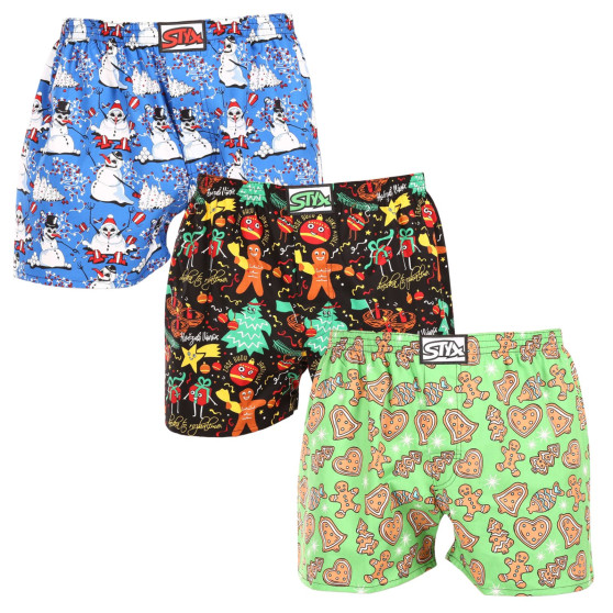 3PACK short hombre Styx art goma clásica sobredimensionado multicolor (3E17134)