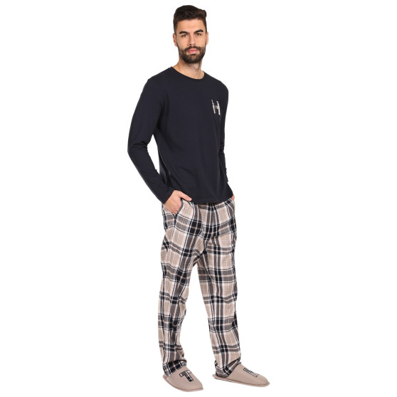 Pijama de hombre Tommy Hilfiger con zapatillas multicolor en caja de regalo (UM0UM02989 0S1)