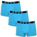 3PACK Boxers para hombre Styx goma deportiva azul claro (3G1169)