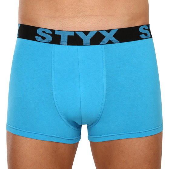 3PACK Boxers para hombre Styx goma deportiva azul claro (3G1169)