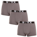 3PACK Boxers para hombre Styx sport elastic gris oscuro (3G1063)