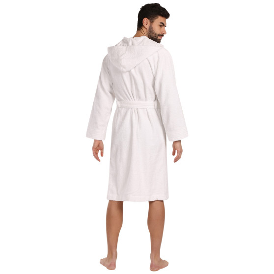 Albornoz con capucha para hombre L&L blanco (2104)