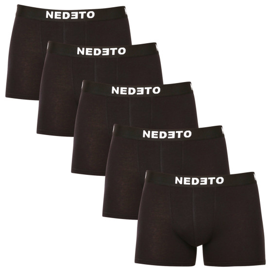 5PACK Boxers para hombre Nedeto negro (5NB001b)