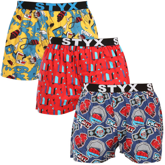 3PACK short hombre Styx art sports goma multicolor (3B15690)