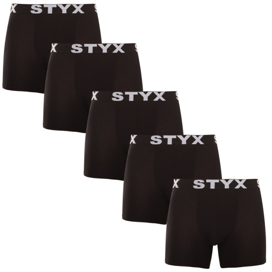 5PACK Boxers para hombre Styx long sport elastic negro (5U960)