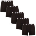 5PACK Boxers para hombre Styx long sport elastic negro (5U960)